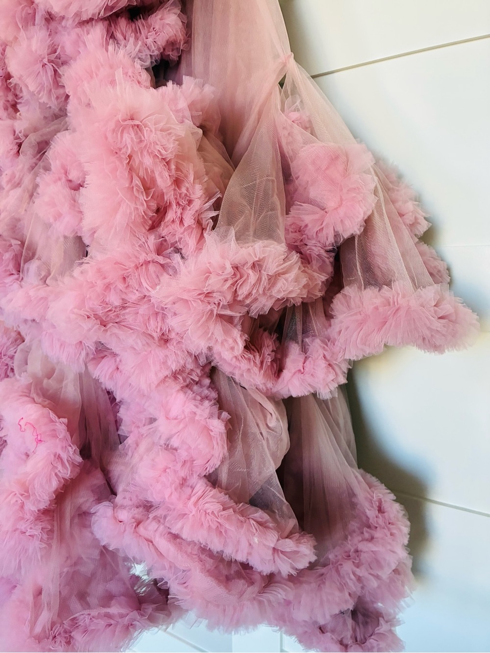 Statement Pink Ruffle Gown | One Size - Picture 8 of 11